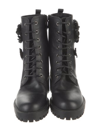 Red Valentino Leather Combat Boots