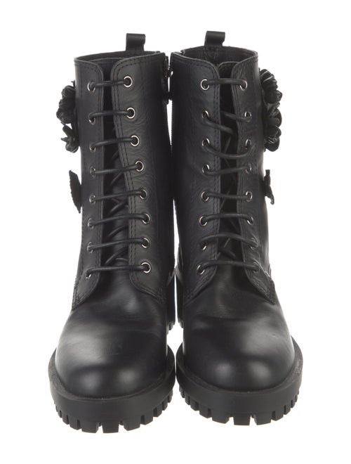 Red Valentino Leather Combat Boots