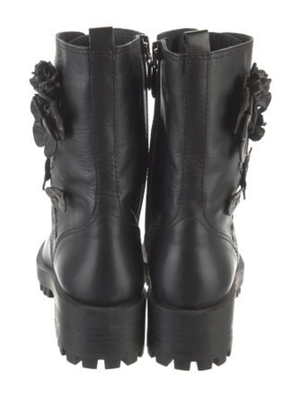 Red Valentino Leather Combat Boots