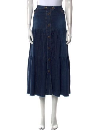 Red Valentino Raw-Edge Trim Midi Length Skirt