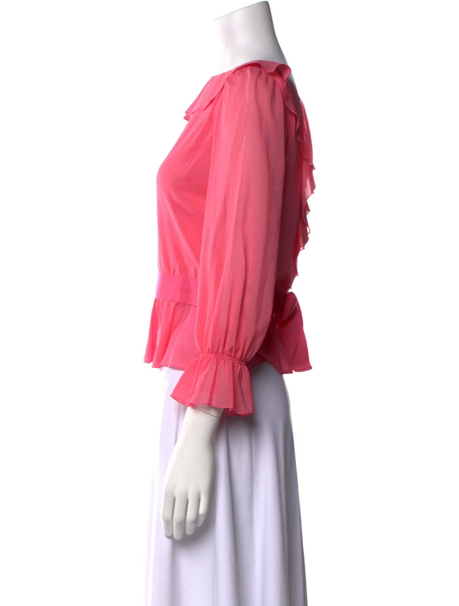 Red Valentino Bateau Neckline Three-Quarter Sleeve Blouse