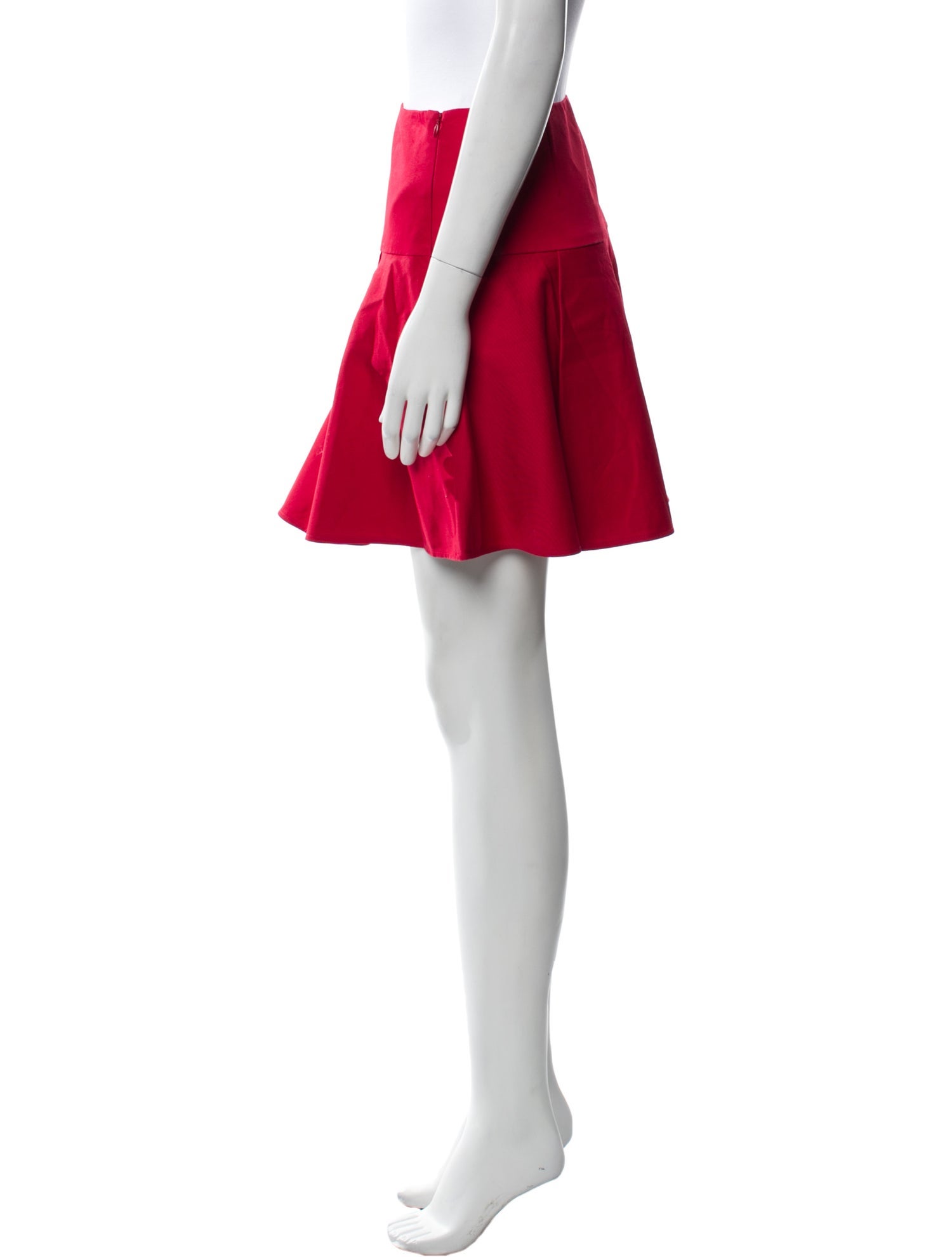 Red Valentino Pleated Accents Mini Skirt