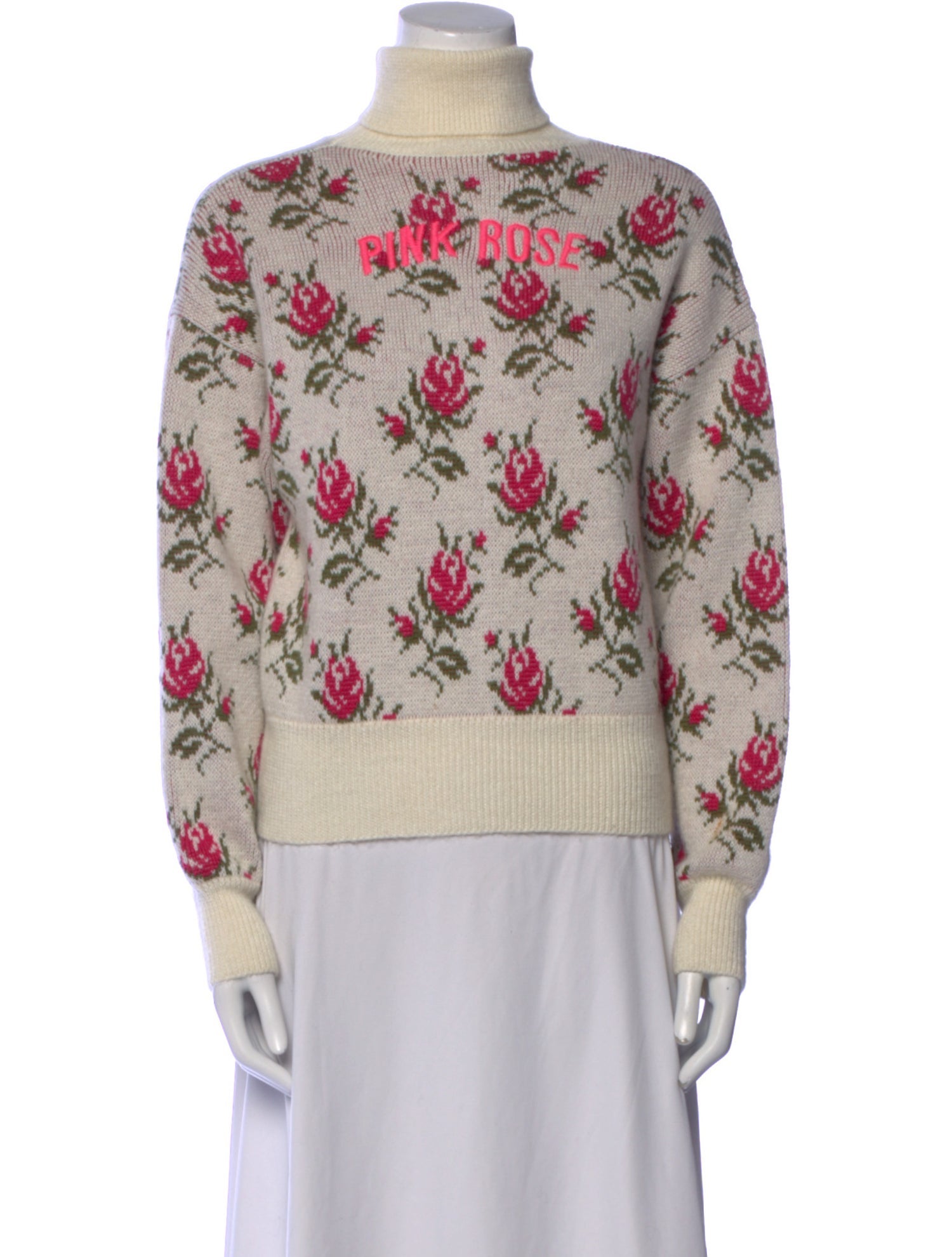Red Valentino Printed Mock Neck Sweater