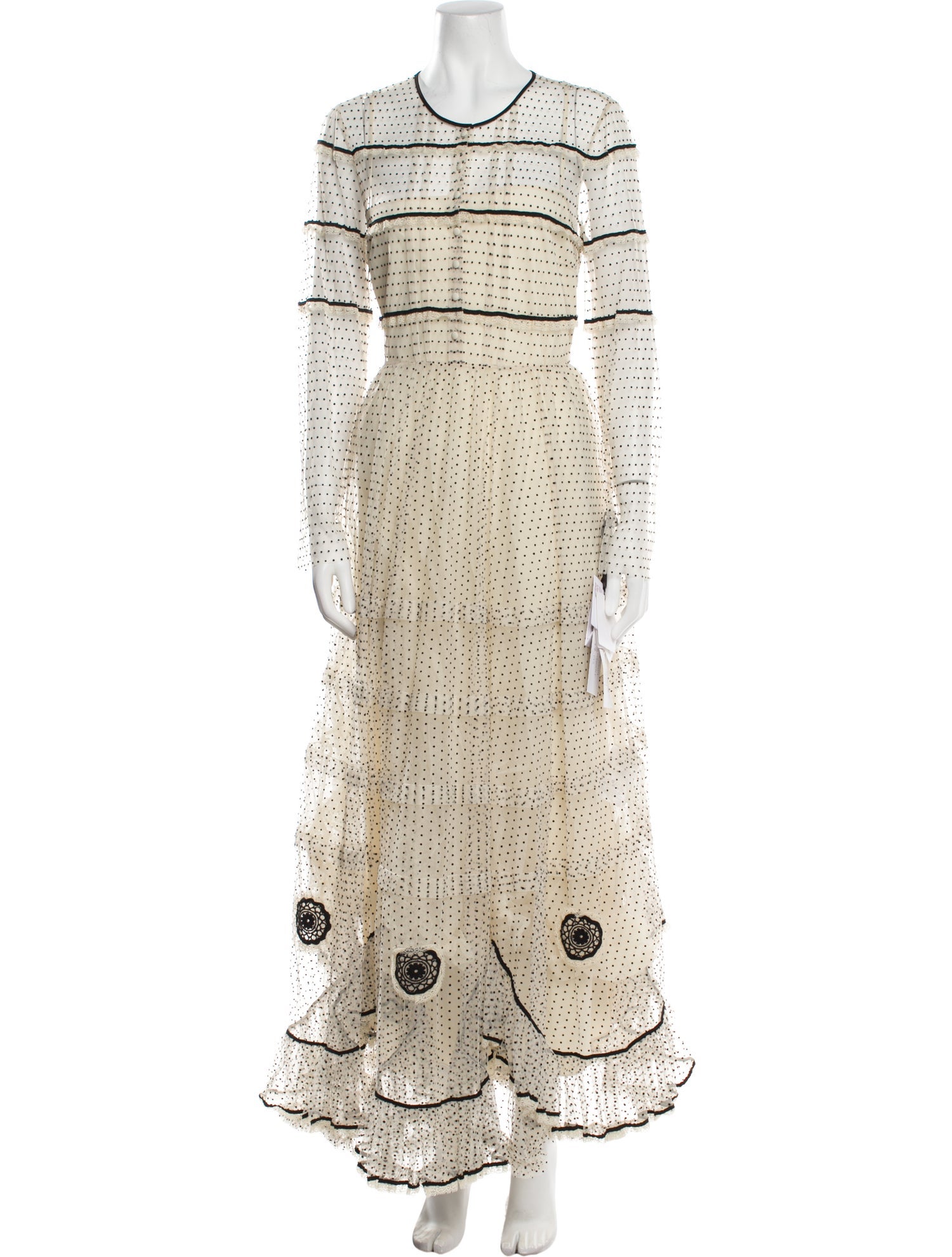 Red Valentino Polka Dot Print Long Dress w/ Tags