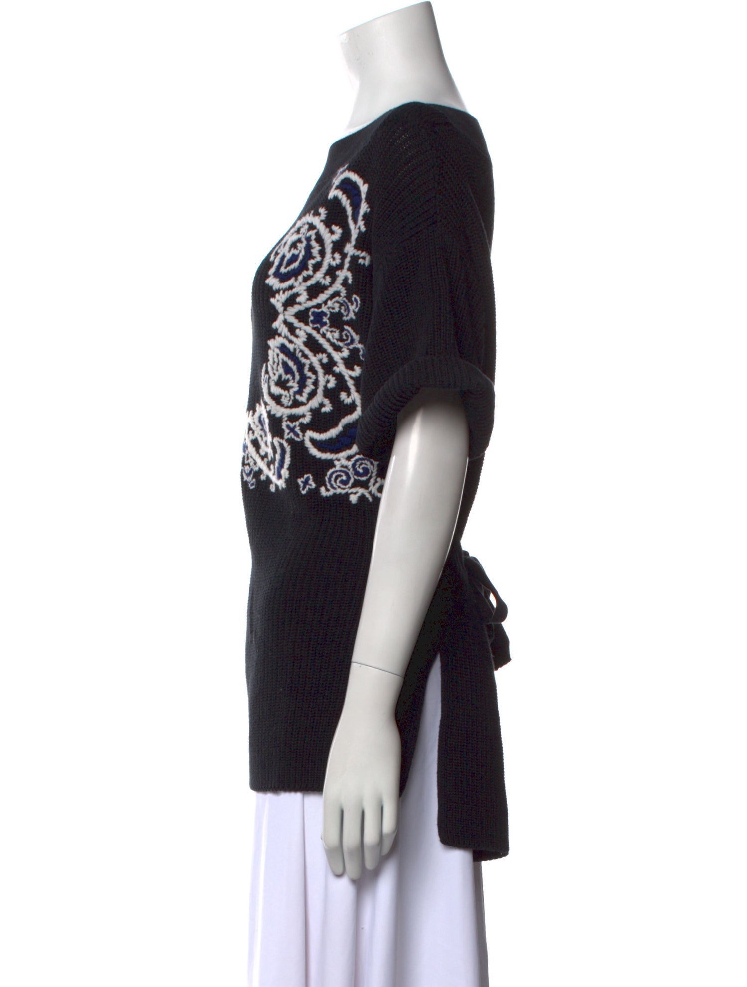 Red Valentino Printed Bateau Neckline Sweater