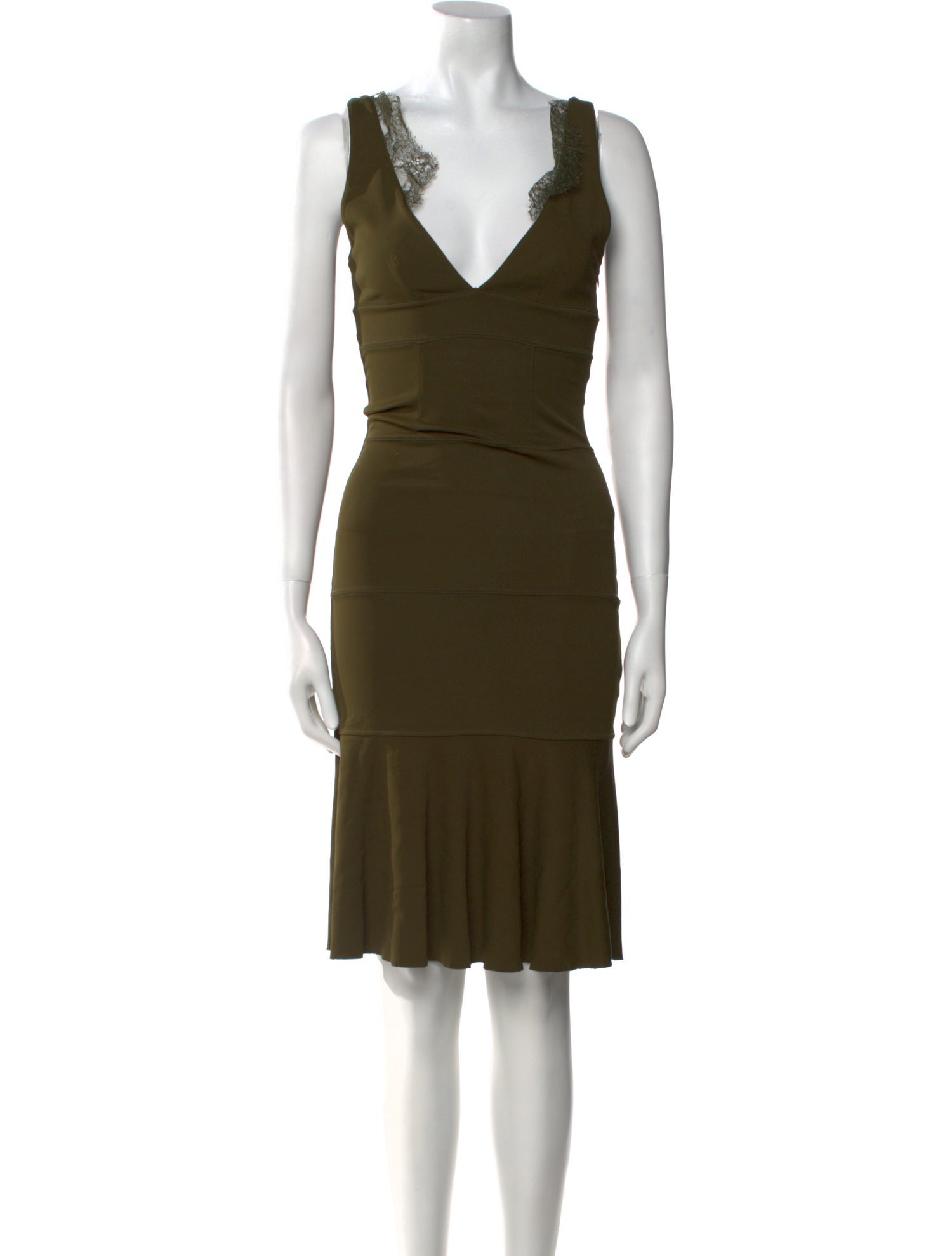 Red Valentino V-Neck Knee-Length Dress