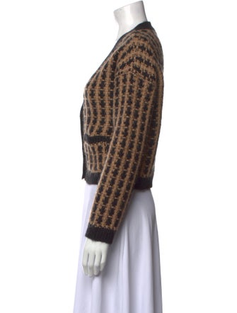 Red Valentino Printed V-Neck Sweater