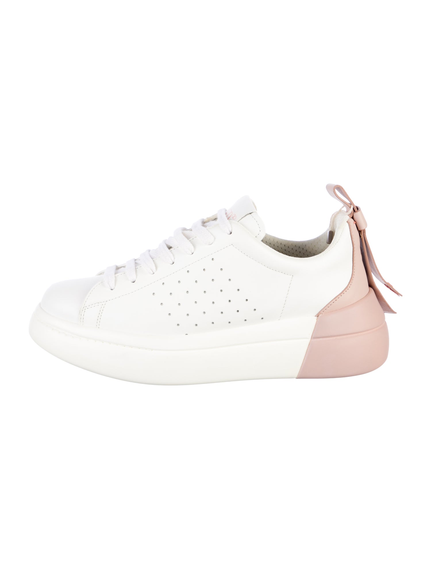 Red Valentino Leather Colorblock Pattern Sneakers