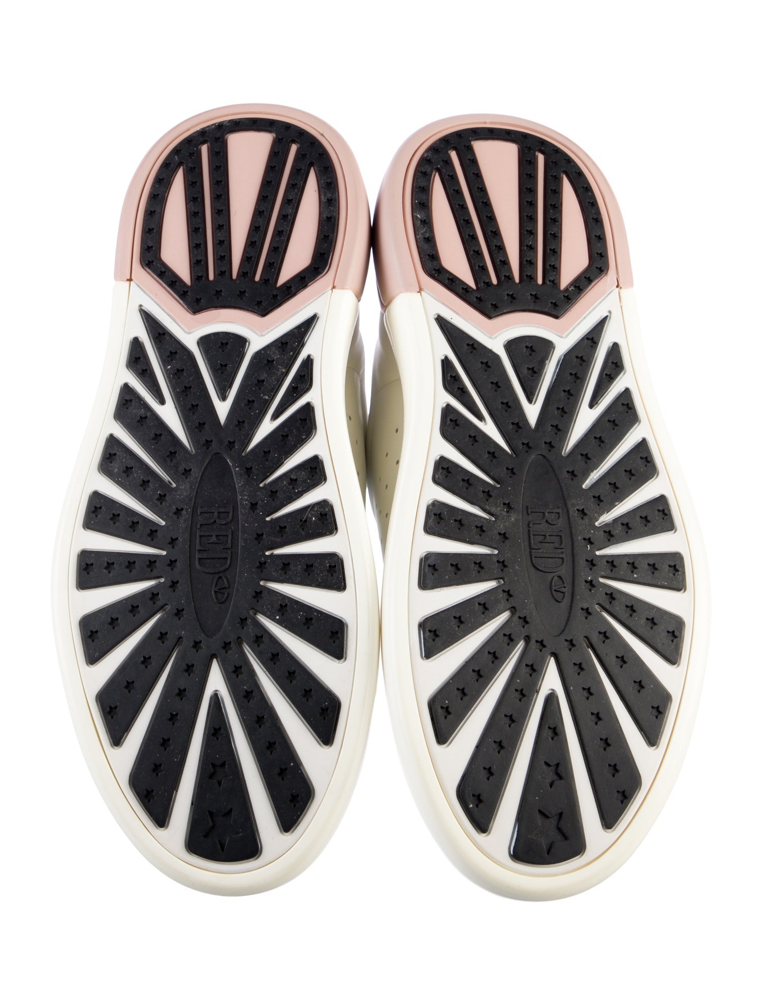 Red Valentino Leather Colorblock Pattern Sneakers