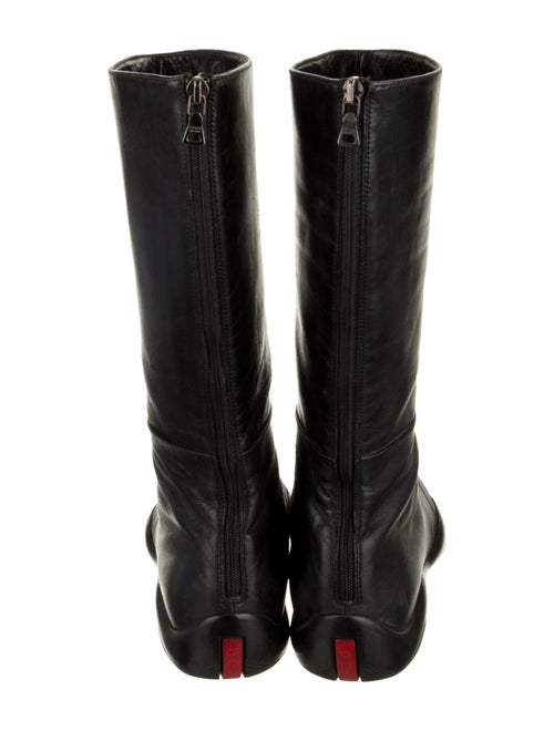 Prada Sport Leather Bow Accents Riding Boots