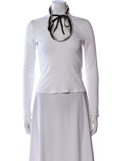 Red Valentino Mock Neck Long Sleeve Top