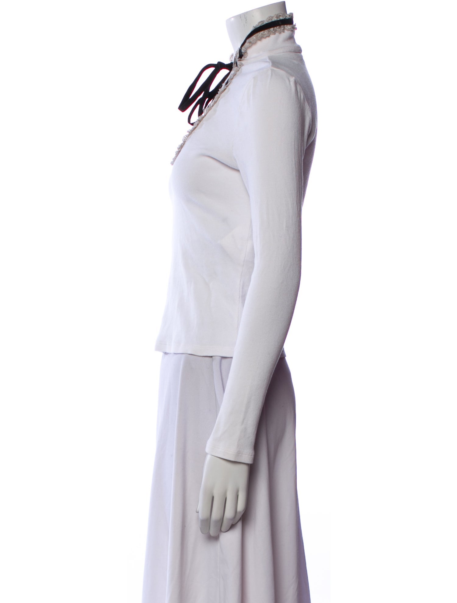 Red Valentino Mock Neck Long Sleeve Top