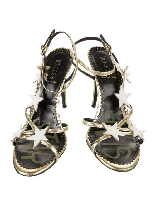 Red Valentino Leather Colorblock Pattern Sandals