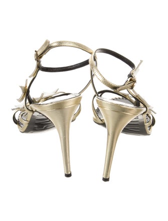 Red Valentino Leather Colorblock Pattern Sandals