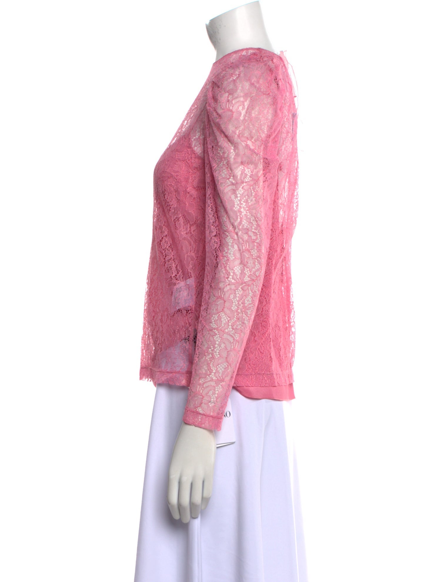 Red Valentino Lace Pattern Mock Neck Blouse w/ Tags
