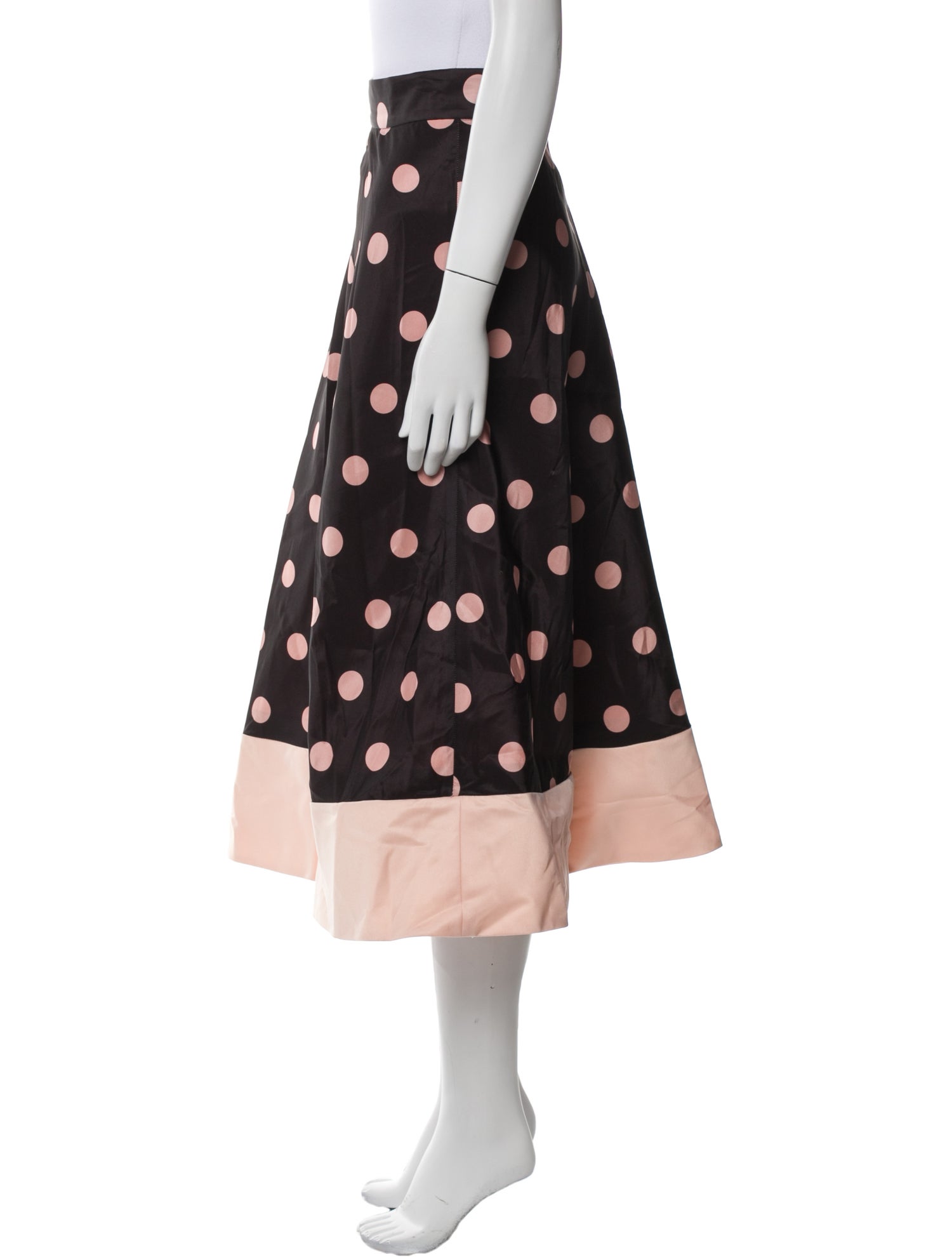 Red Valentino Polka Dot Print Midi Length Skirt