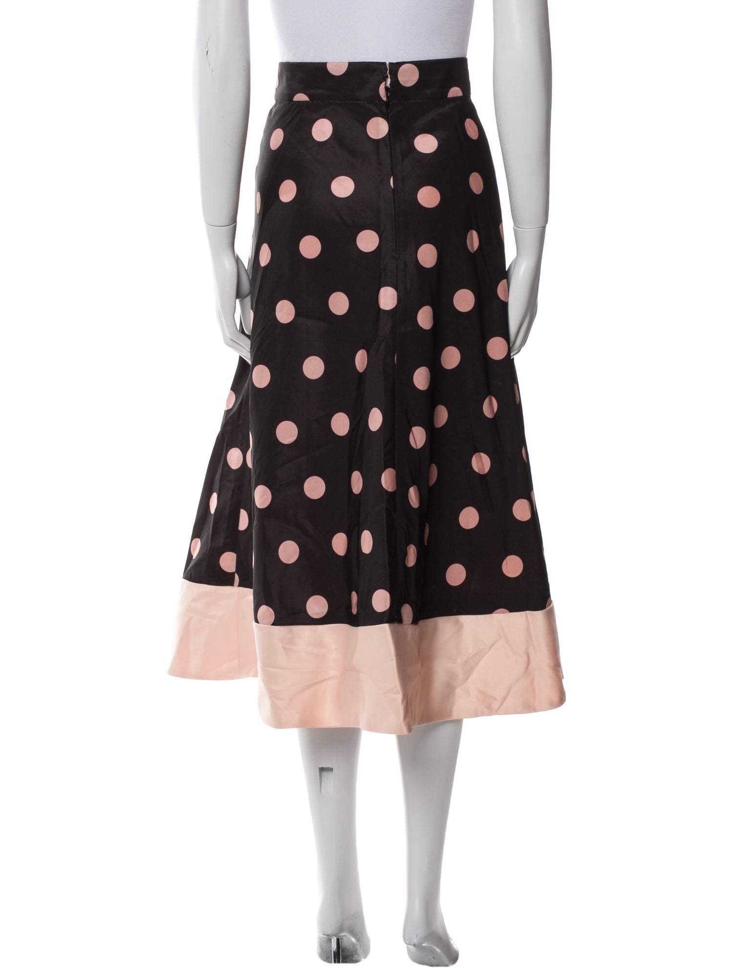 Red Valentino Polka Dot Print Midi Length Skirt