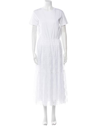 Red Valentino Crew Neck Long Dress