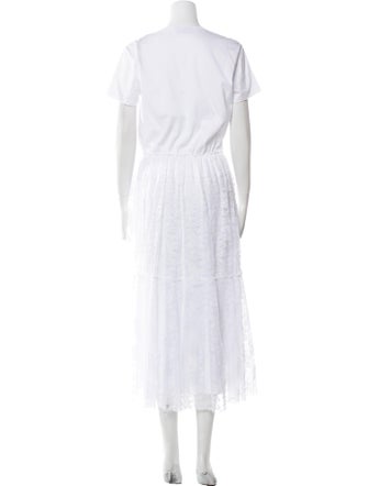 Red Valentino Crew Neck Long Dress