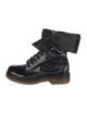 Red Valentino Patent Leather Bow Accents Combat Boots