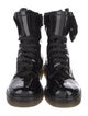 Red Valentino Patent Leather Bow Accents Combat Boots