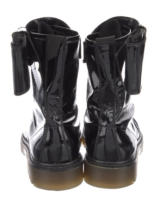 Red Valentino Patent Leather Bow Accents Combat Boots