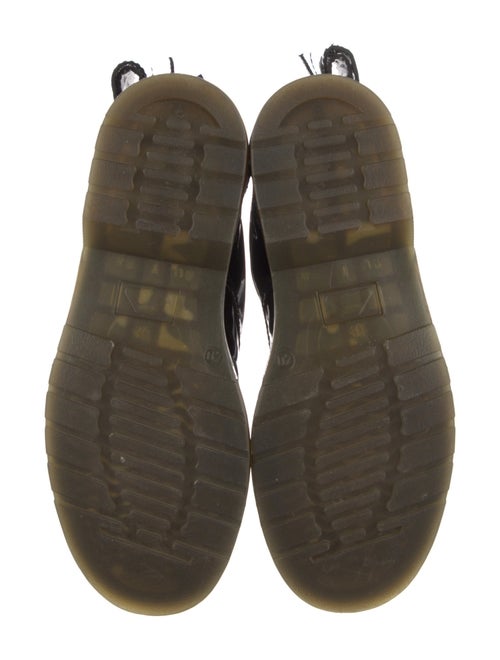 Red Valentino Patent Leather Bow Accents Combat Boots