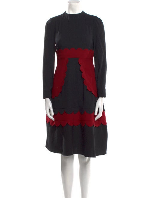 Red Valentino Colorblock Pattern Knee-Length Dress
