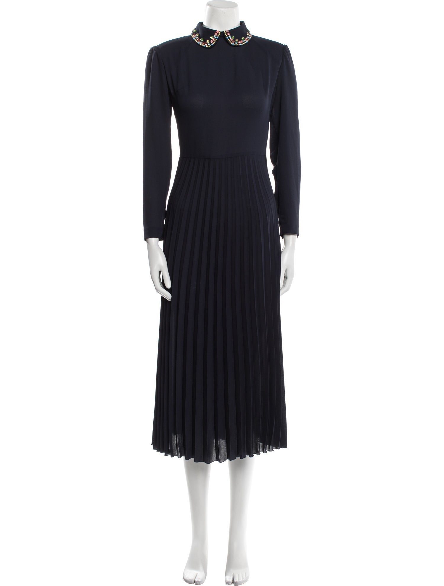 Red Valentino Mock Neck Midi Length Dress