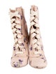 Red Valentino Floral Print Lace-Up Boots