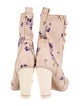 Red Valentino Floral Print Lace-Up Boots