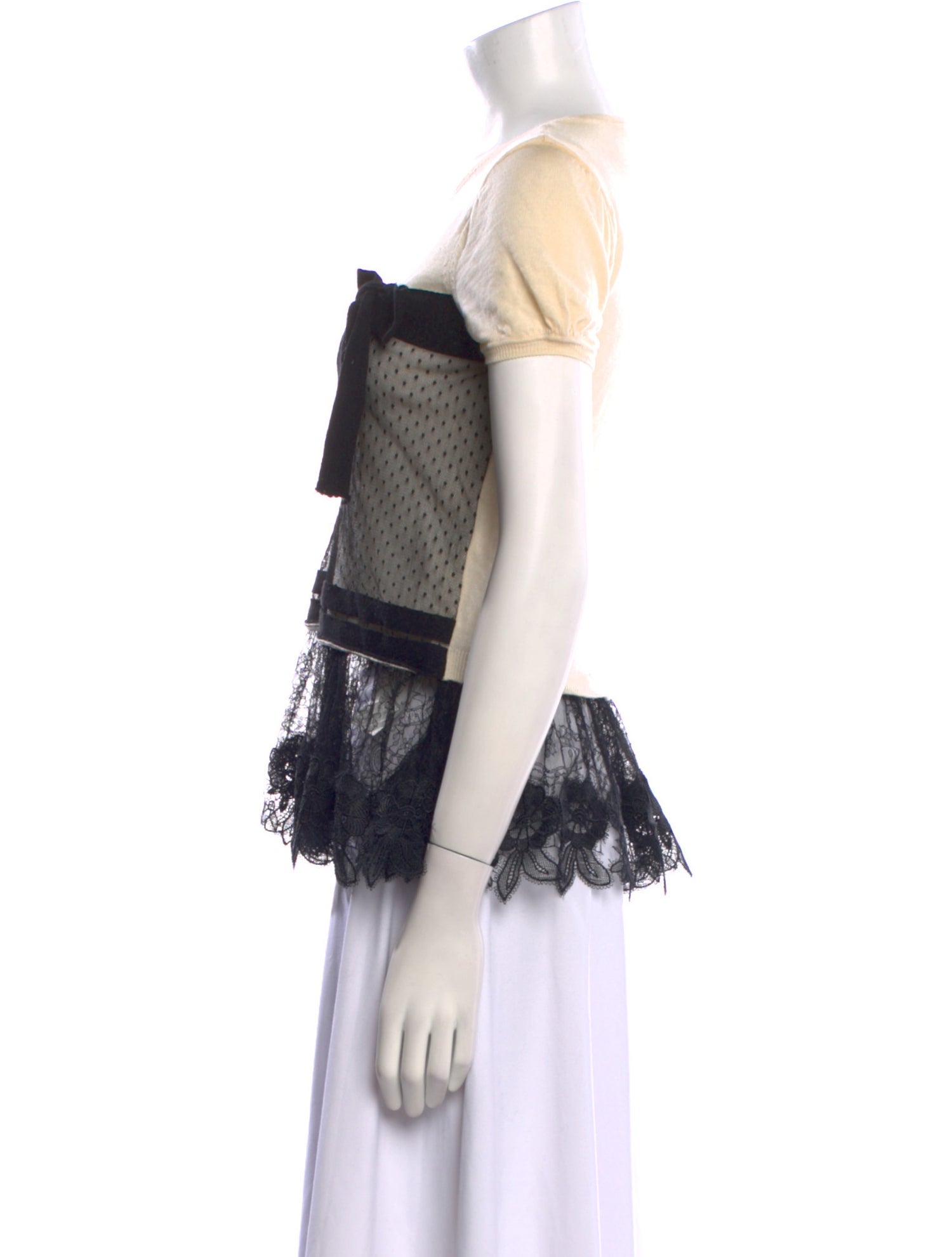 Red Valentino Virgin Wool Colorblock Pattern Top