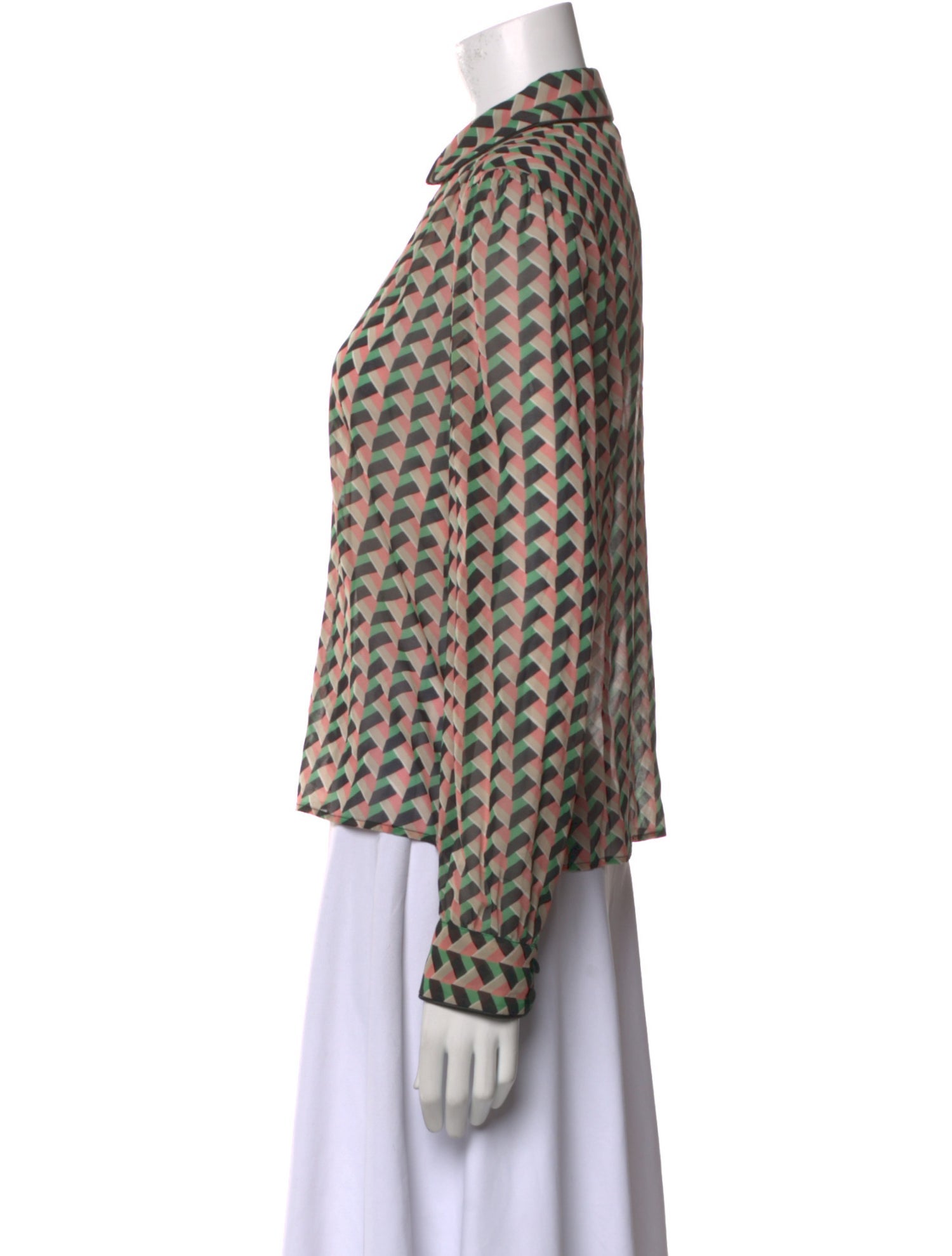 Red Valentino Silk Printed Button-Up Top