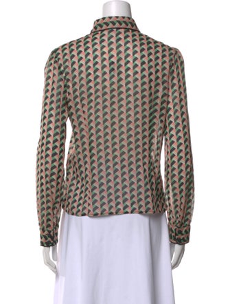 Red Valentino Silk Printed Button-Up Top