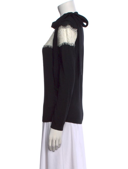 Red Valentino Virgin Wool Colorblock Pattern Sweater