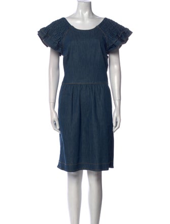 Red Valentino Scoop Neck Knee-Length Dress