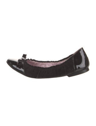 Red Valentino Suede Bow Accents Ballet Flats