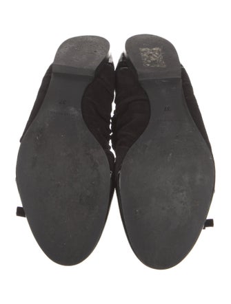 Red Valentino Suede Bow Accents Ballet Flats