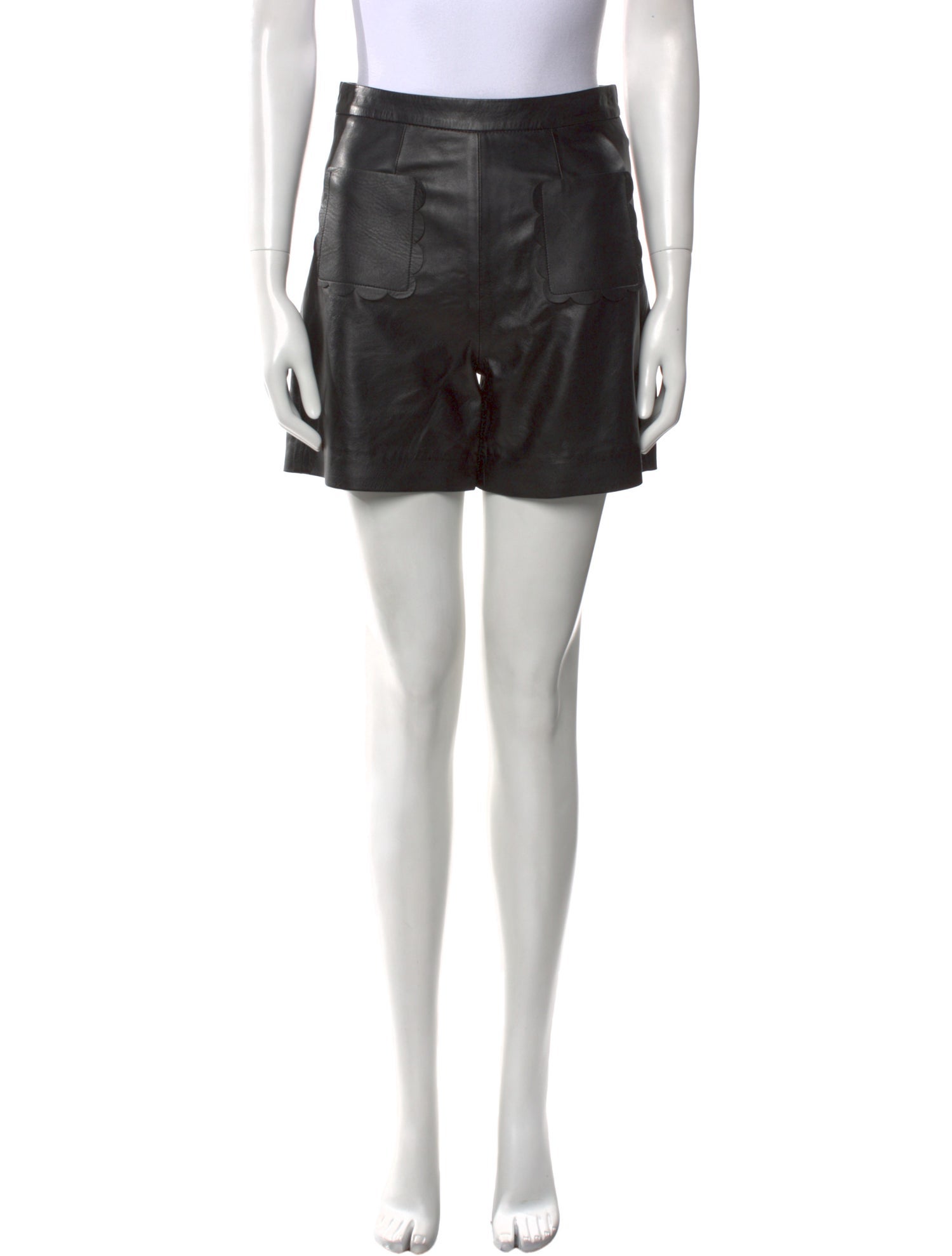 Red Valentino Leather Mini Shorts