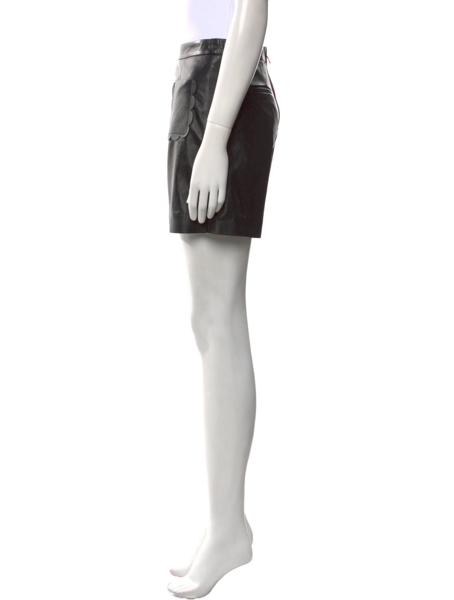 Red Valentino Leather Mini Shorts