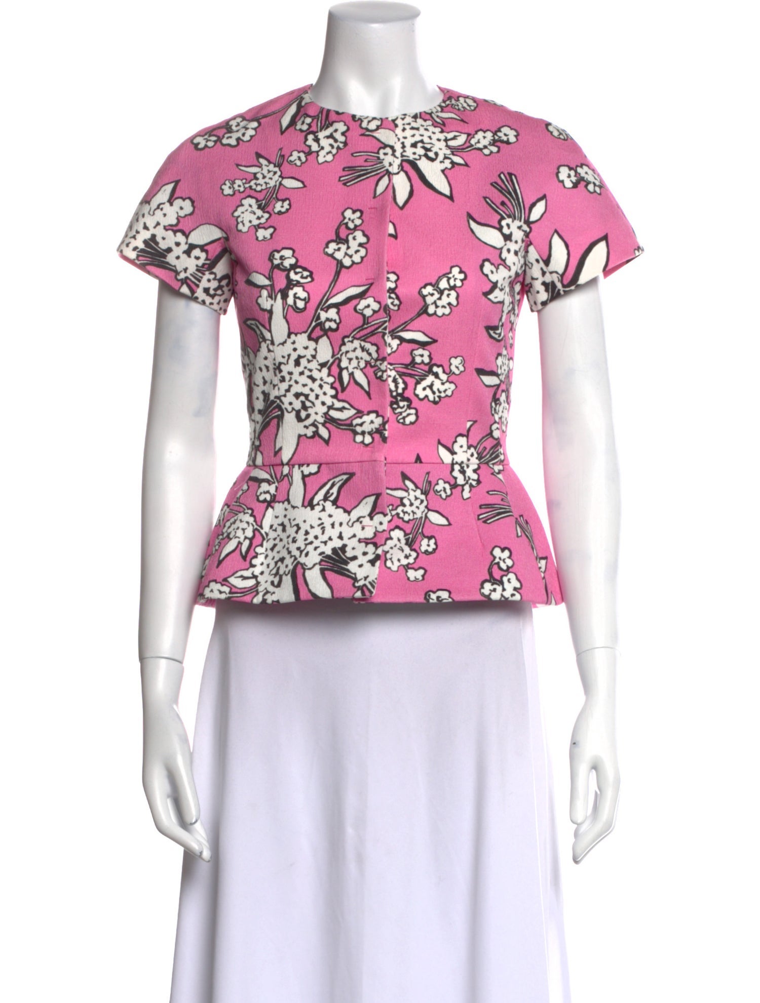 Red Valentino Floral Print Crew Neck Top