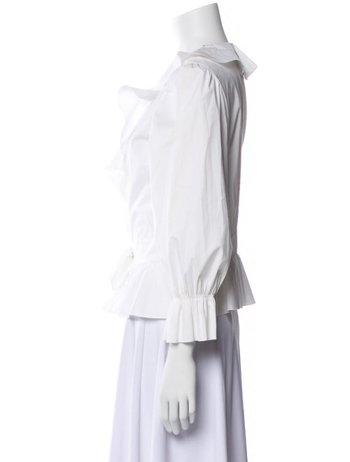 Red Valentino V-Neck Three-Quarter Sleeve Blouse