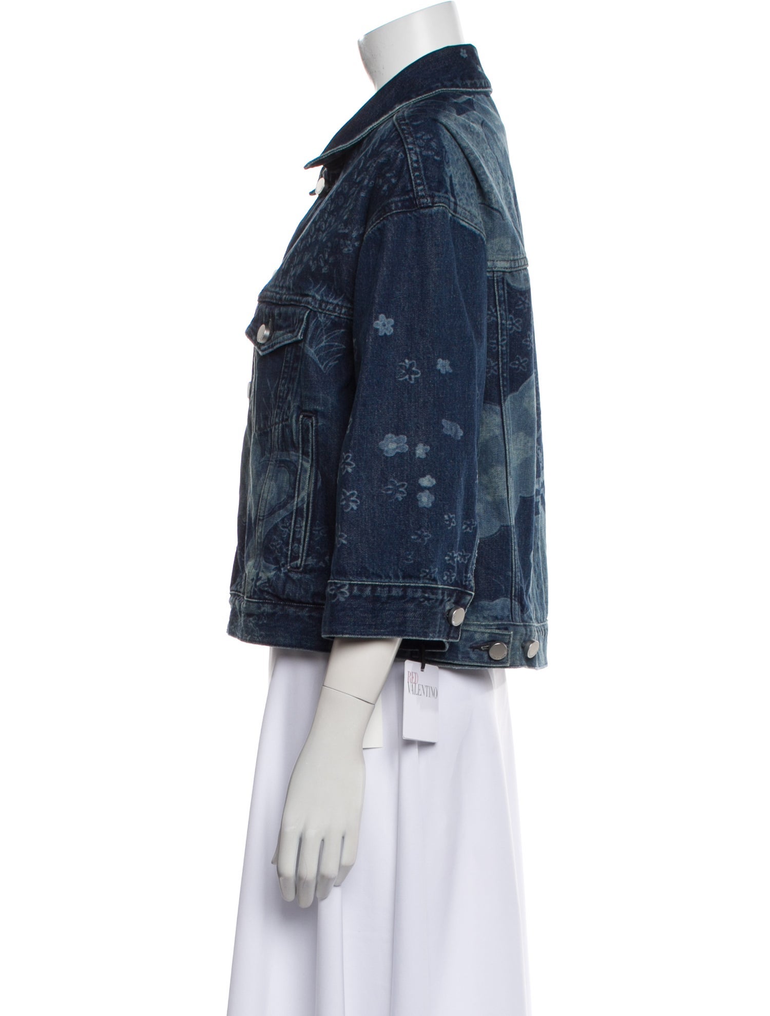 Red Valentino Printed Denim Jacket w/ Tags