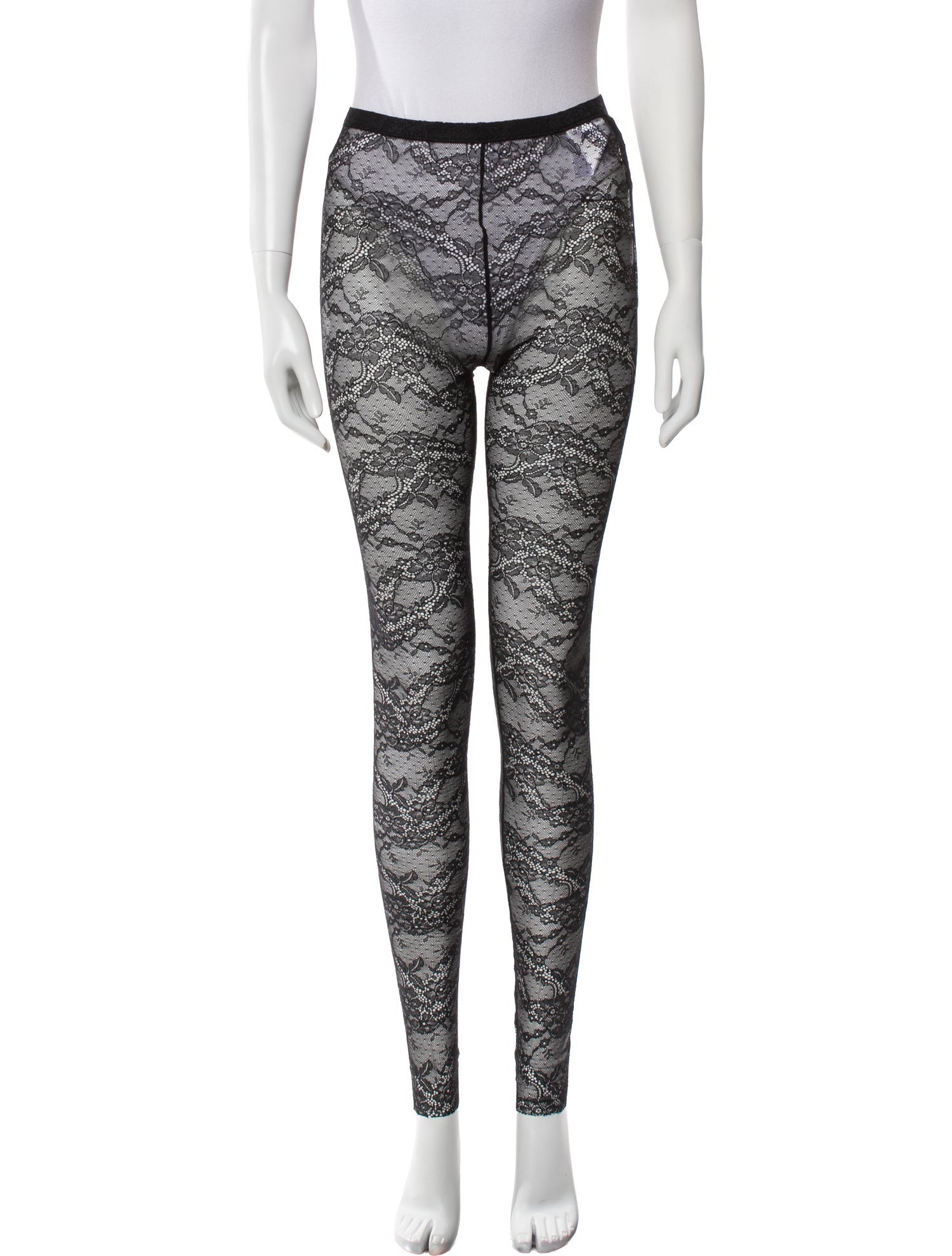 Red Valentino Lace Pattern Skinny Leg Pants