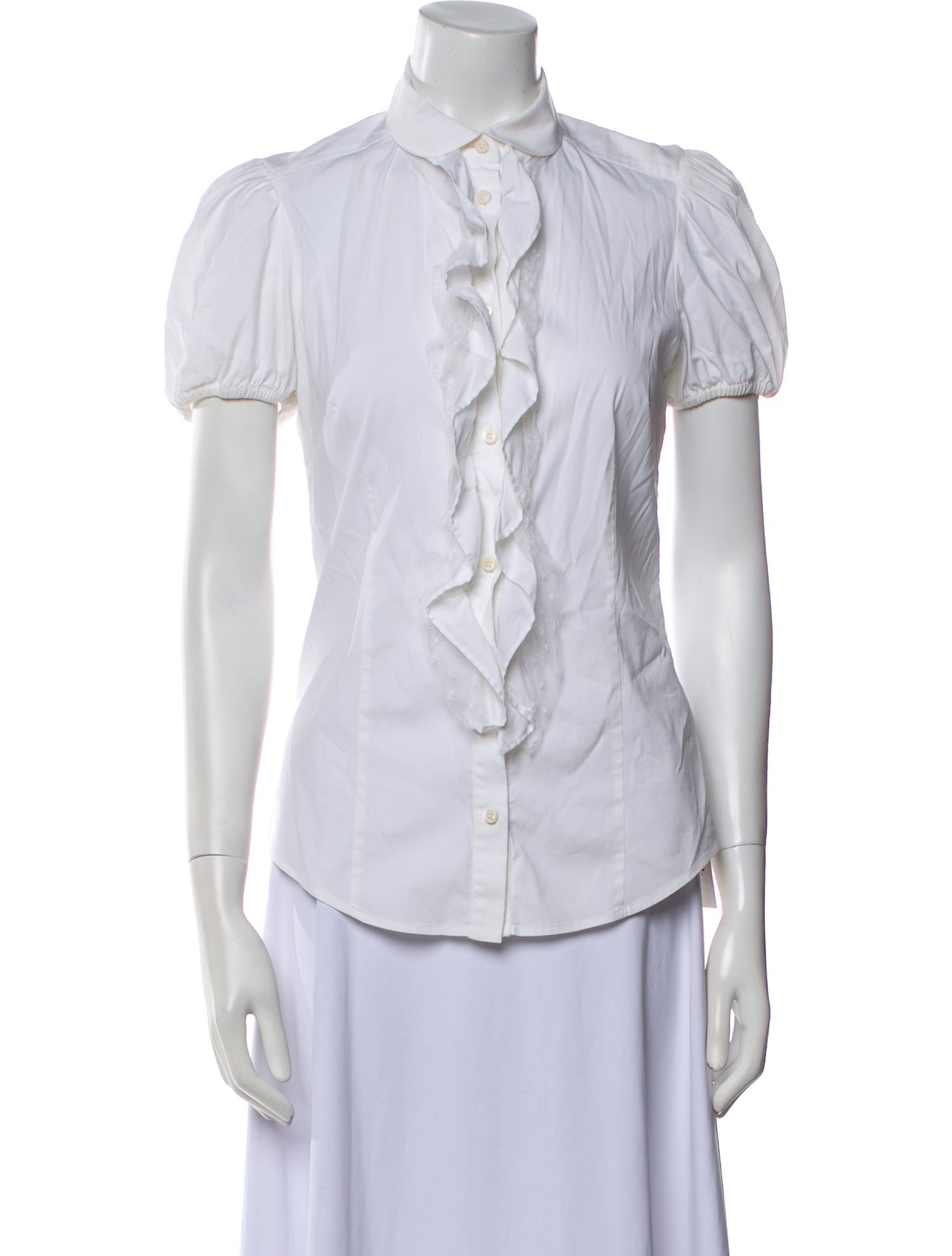 Red Valentino Short Sleeve Button-Up Top