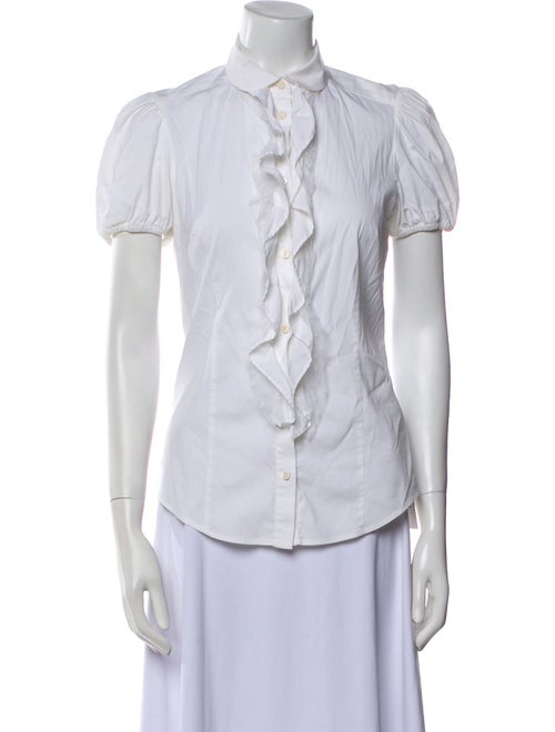 Red Valentino Short Sleeve Button-Up Top