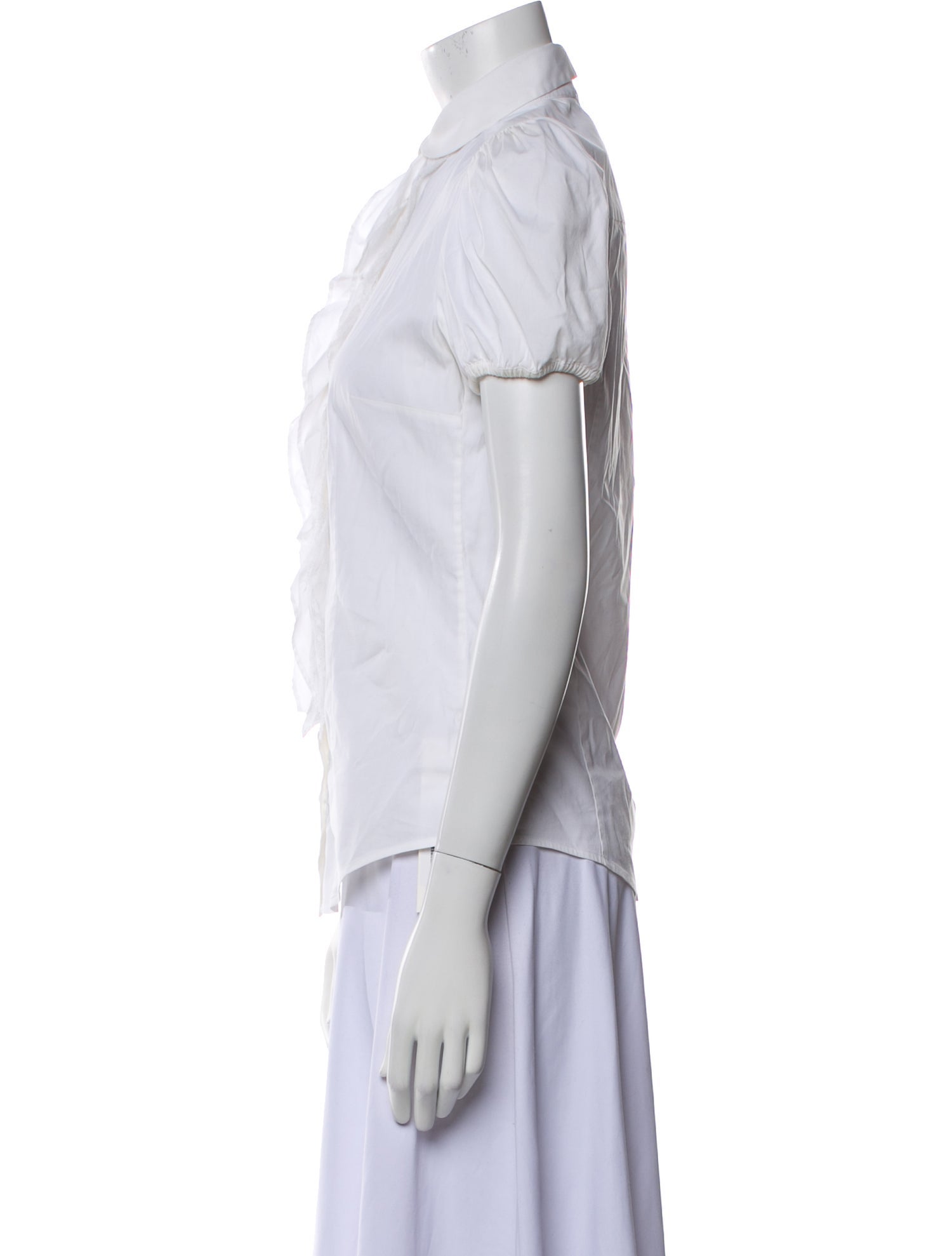 Red Valentino Short Sleeve Button-Up Top