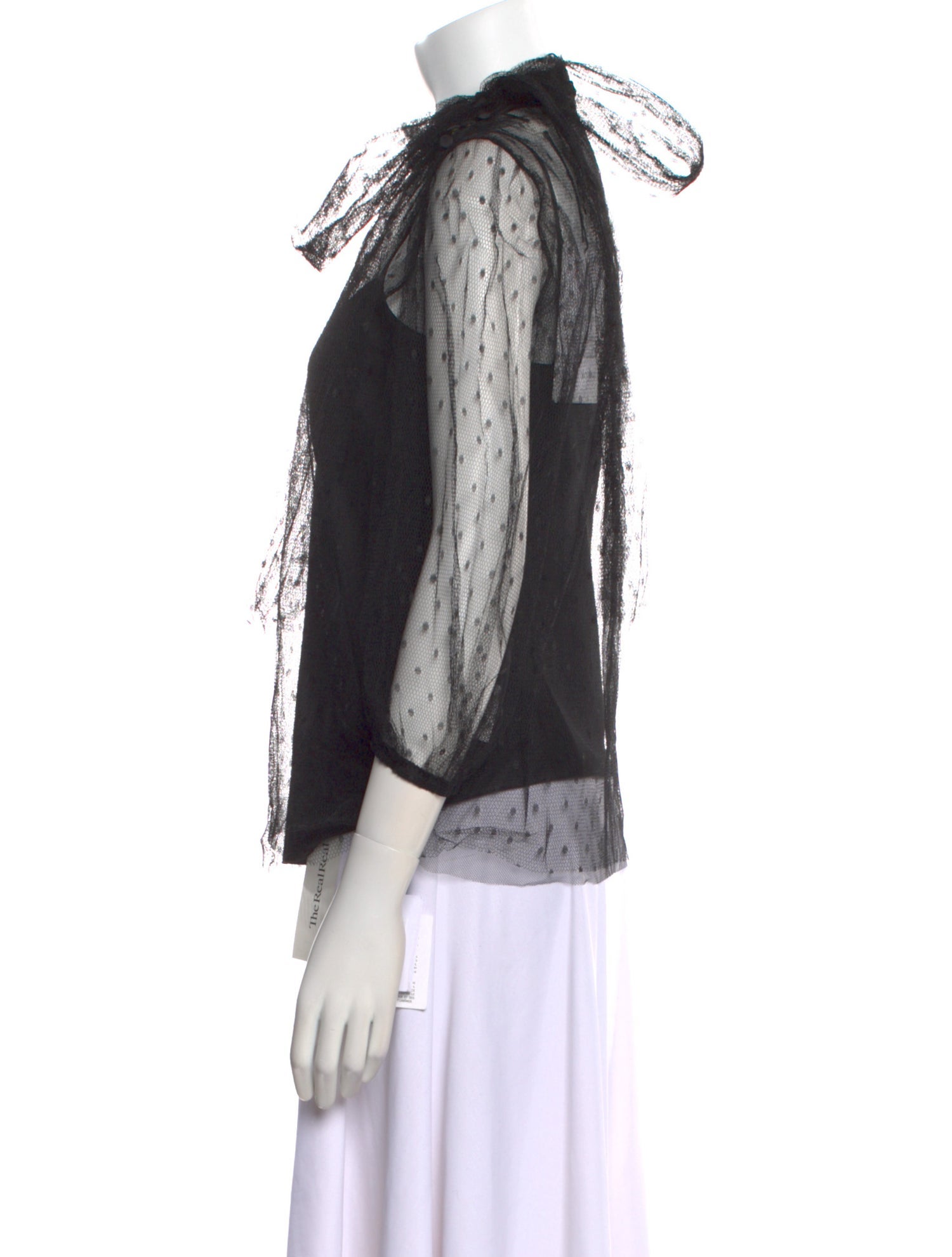 Red Valentino Mesh Mock Neck Blouse