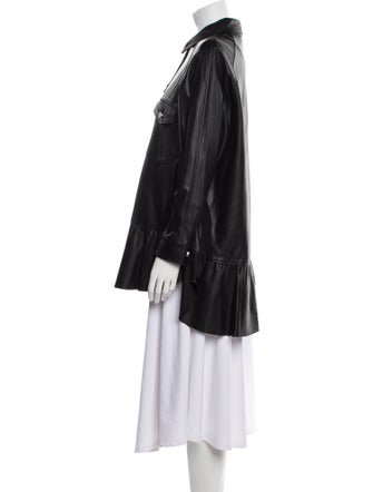 Red Valentino Leather Utility Jacket