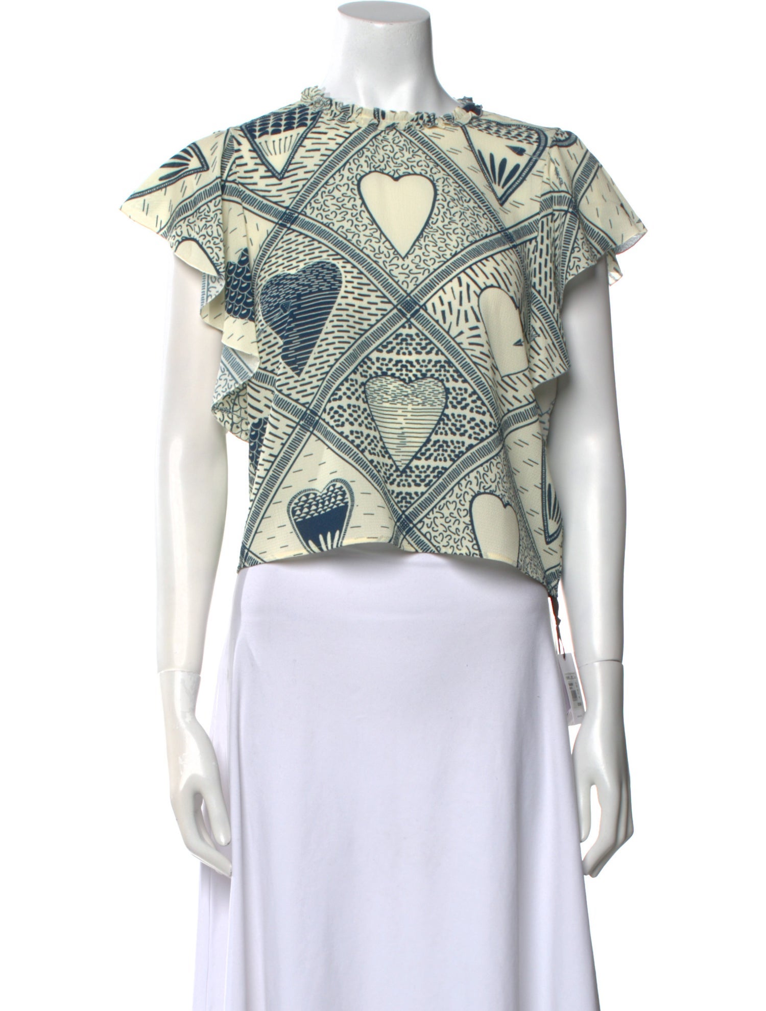 Red Valentino Printed Crew Neck Crop Top w/ Tags